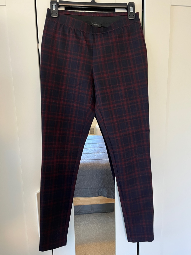 Talbots Navy And Burgundy Plaid Dress Pants Women’s
